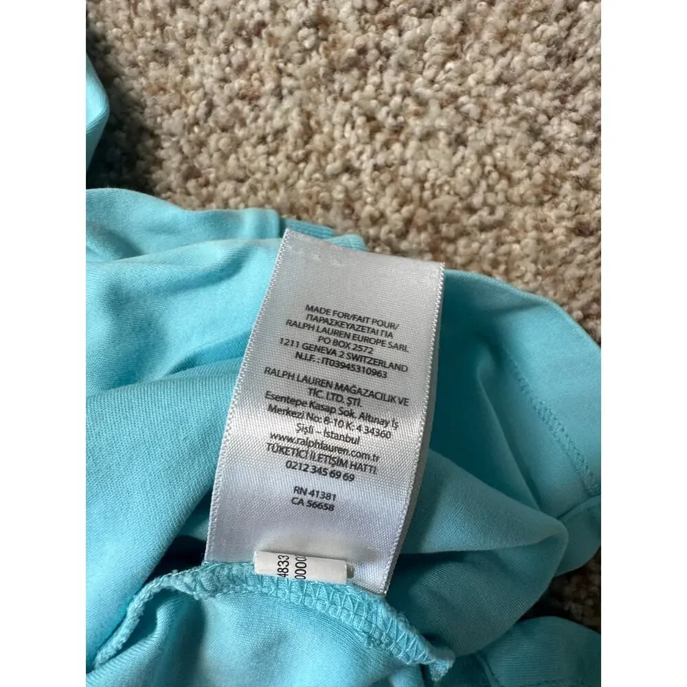 Polo Ralph Lauren Classic Fit Polo Shirt Mens Large L Light Blue Turquoise Pony